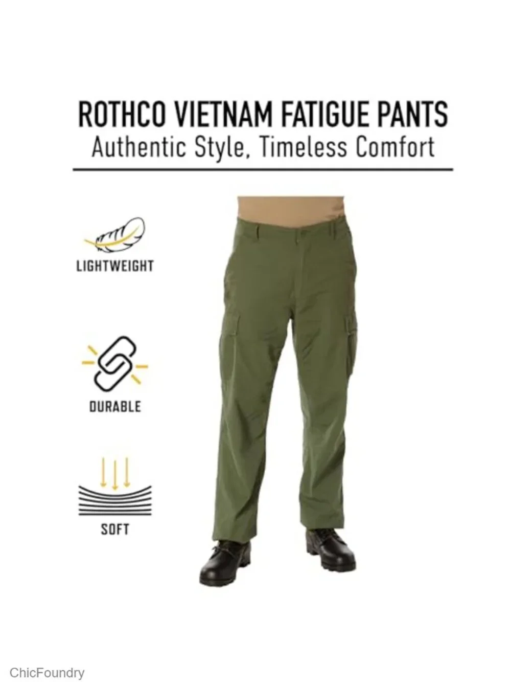 Vintage Rip-Stop Fatigue Pants - Lightweight Cotton Cargo Trousers